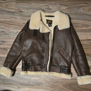 Authentic sheepskin bomber jacket womens small